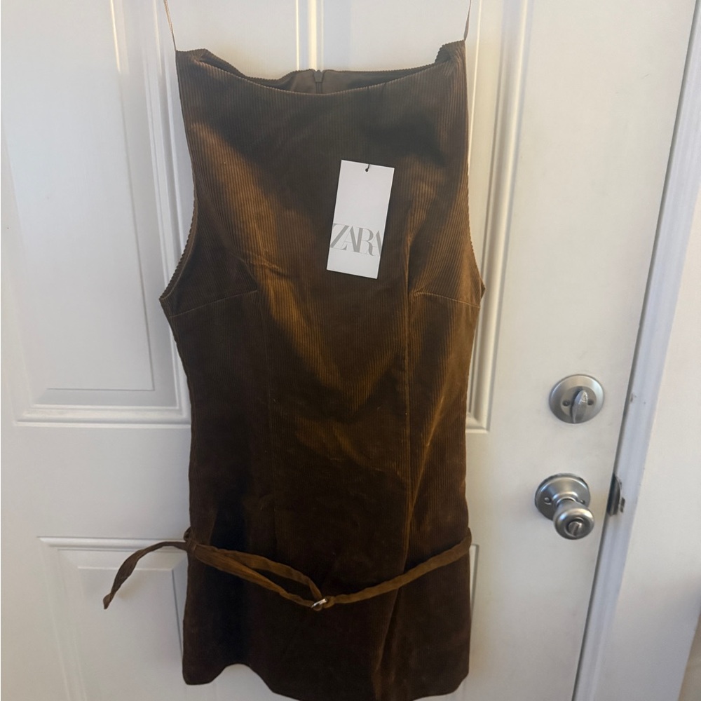 NWT Zara Tan Corduroy Dress